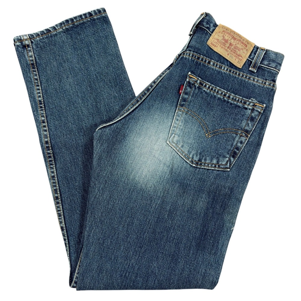 Vintage Y2K Levis 505 Straight Leg Jeans Mens 30x30 Blue Regular Fit Denim USA